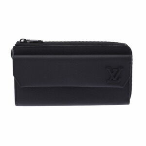 Louis Vuitton Zippy Wallet Black Grained Leather Long